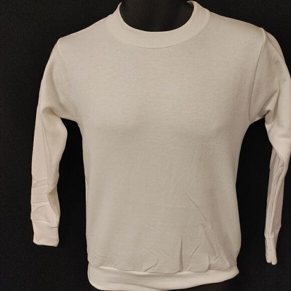 GIRL'S KID TEES LONG SLEEVE WHITE SWEAT SHIRT - Picture 1 of 5